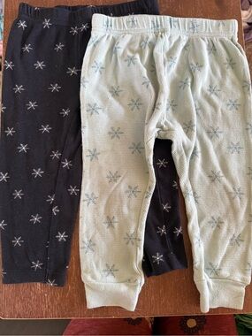 Carter's Snowflake Leggings - Mint Green & Navy